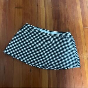 ANDIE SWIM - black and white gingham swim skirt - L
